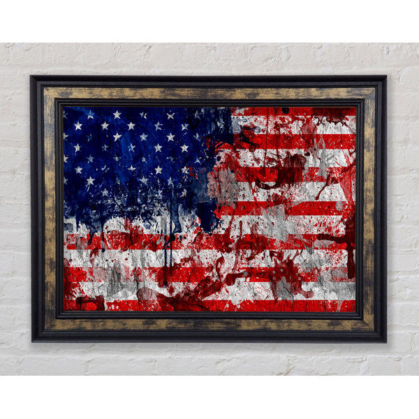 Bright Star Usa Amerikanische Flagge Grunge Druck Wayfair De